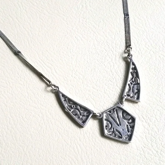 Vintage Art Deco 1920s Marcasite Sterling Silver Pendant Necklace - Picture 11 of 16